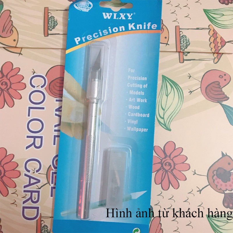 Dao cắt bột nail inox tặng kèm 5 lưỡi dao thay thế