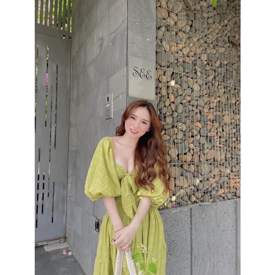 Sét đầm maxi đi biển xanh bơ mặc được nhiều kiểu - Maxi ngọc lan