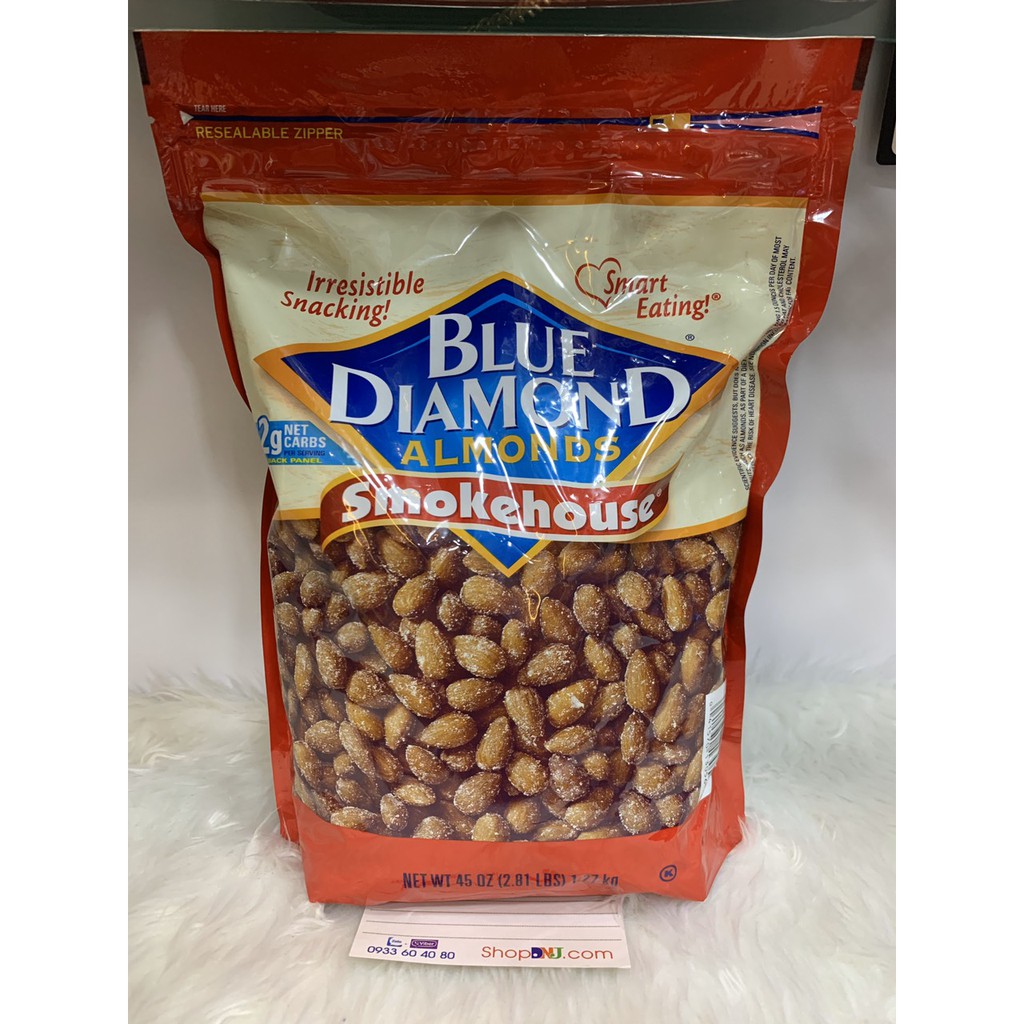 Hạt Hạnh Nhân Xông Khói Blue Diamond Almonds Smokehouse 1.27kg - DATE 15/01/2021