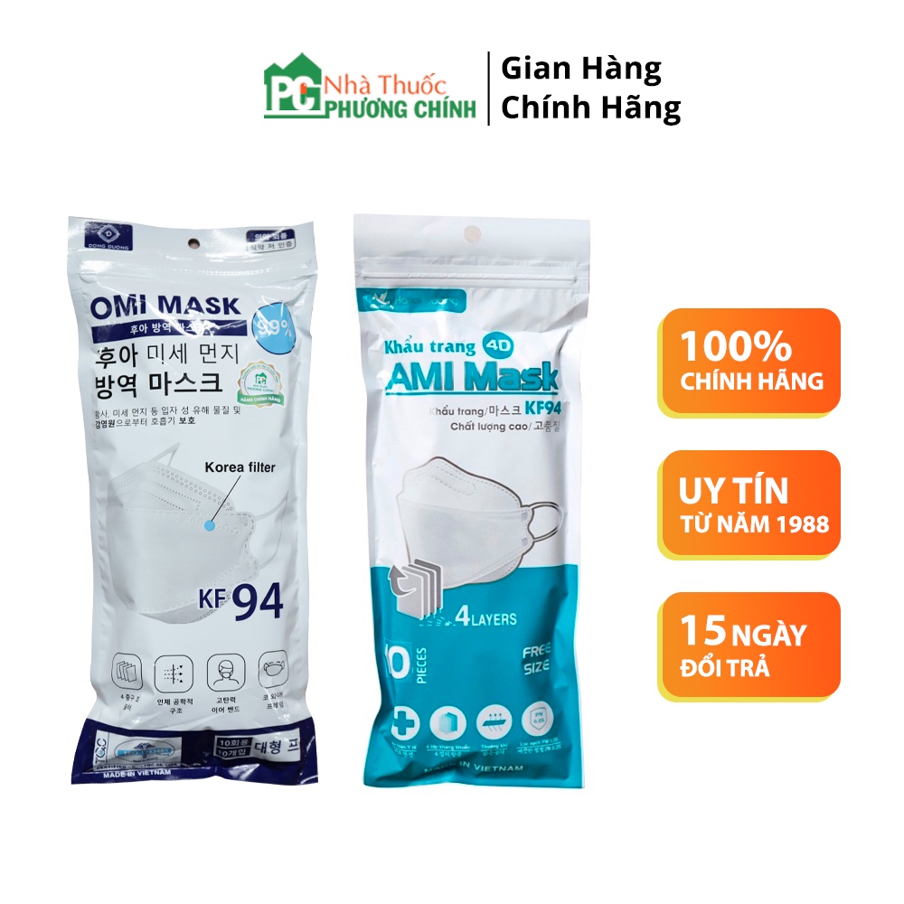 Khẩu Trang KF94 4D Mask Hàn Quốc 4 Lớp Kháng Khuẩn Cao Cấp (10 Cái/Túi)