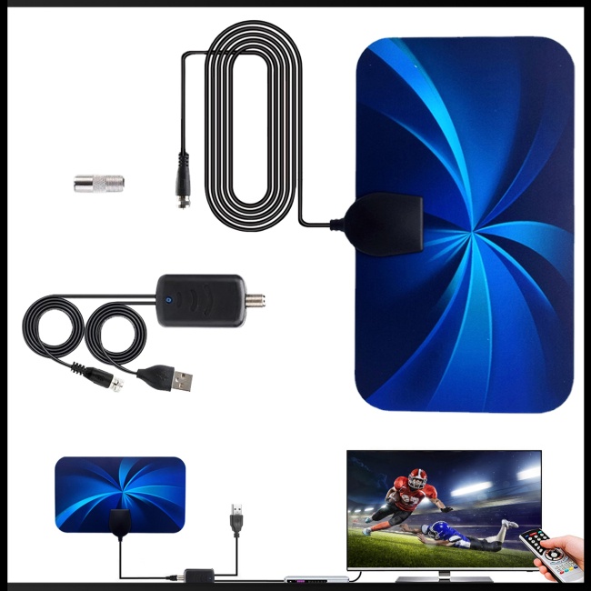 Ăng Ten Kỹ Thuật Số Zevaret Dvb-t2 Xoay 3600 Dặm 4K Hd Vhf Uhf Kèm Bộ Khuếch Đại