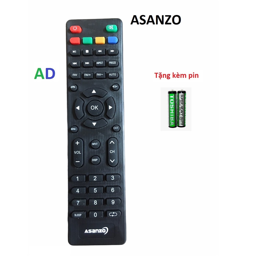 ĐIỀU KHIỂN TIVI ASANZO LOẠI NHỎ KHÔNG INTERNET -Tặng kèm pin -REMOTE  Điều khiển tivi Asanzo loại nhỏ mặt đen