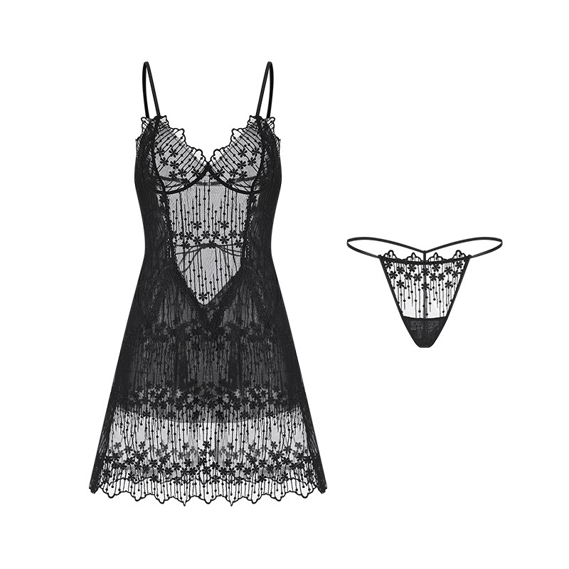 Đầm ngủ sexy ren voan mỏng,đầm ngủ 2 dây ren cho nữ quyến rũ gợi cảm HA649
