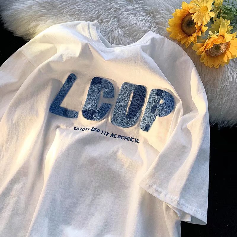 Áo Thun Tay Ngắn Dáng Rộng In Chữ Phong Cách Nhật Bản Thời Trang Mùa Hè Cho Nam Size M-5XL