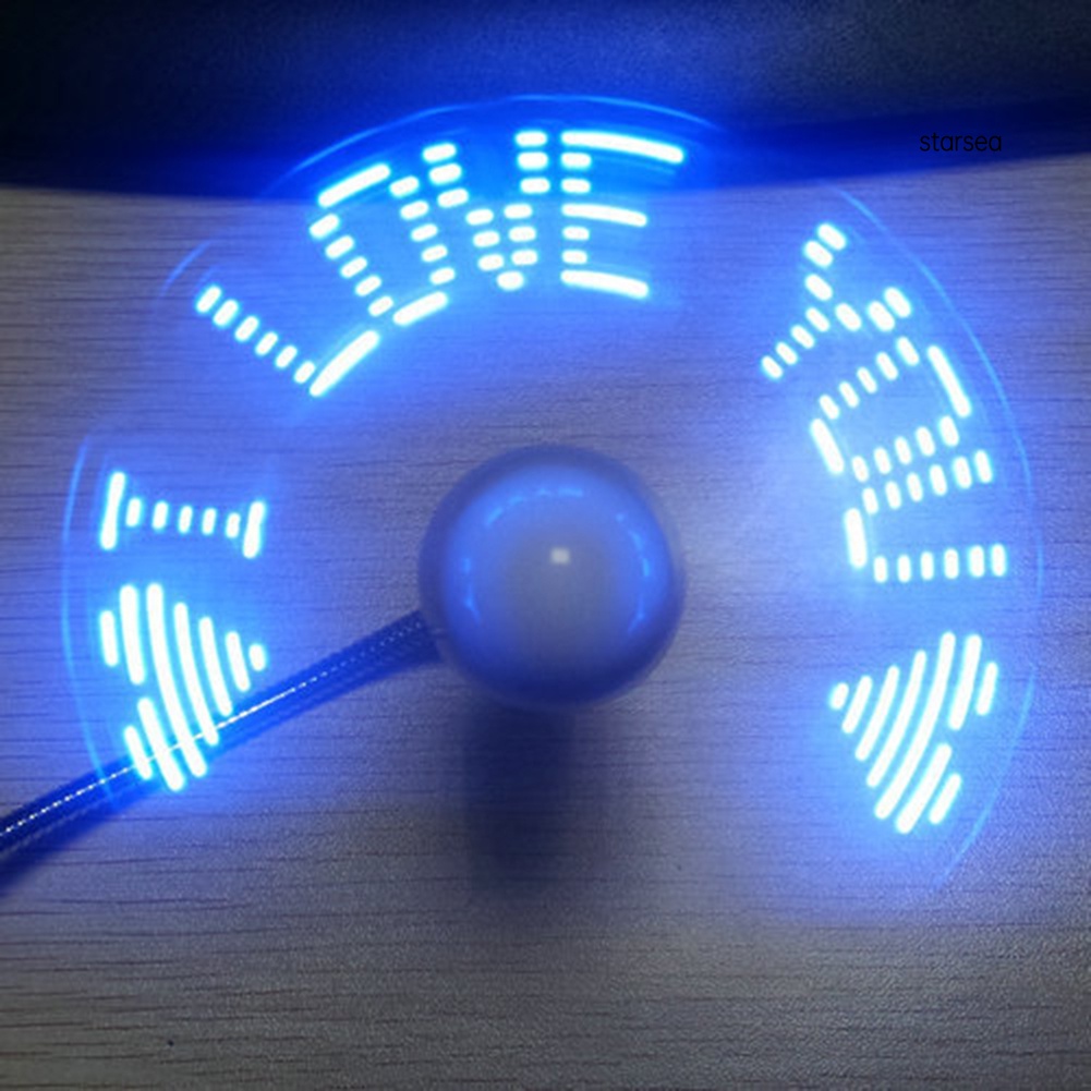 Quạt USB mini cầm tay hình đồng hồ có đèn Led nhỏ gọn phong cách