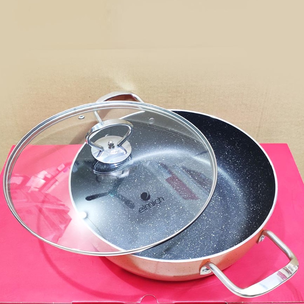 Nồi Lẩu Nhôm Chống Dính Vân Đá Đáy Từ Smartcook Elmich 5552KMB -26cm   GIAO MÀU NGẪU NHIÊN