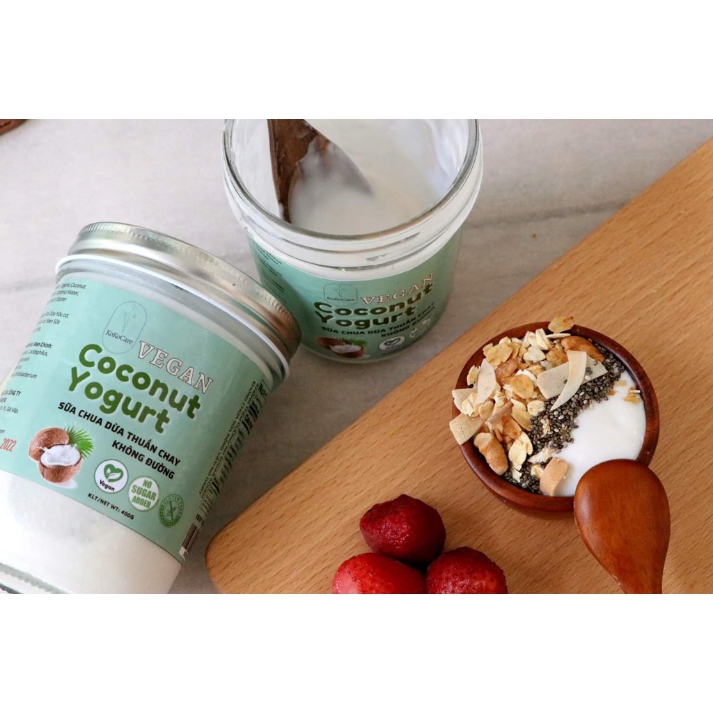 Sữa chua Dừa Thuần chay không đường ăn kiêng, giảm cân, keto - Vegan Coconut Yogurt KokoCare