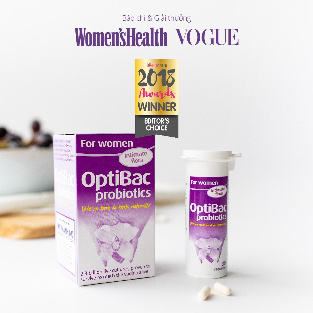 [Mã HEALTH50KBAU giảm 10% đơn 500k] Men vi sinh Optibac tím (Optibac For Women) chuẩn nội địa UK