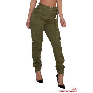Quần jogger kiểu cargo quân đội dáng dài cho nữ
