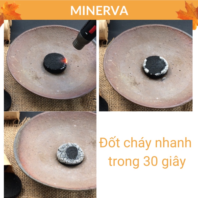 SET 5 viên Than nén đốt trầm hương - thảo mộc - gỗ thơm - lá xô (sage)