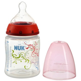 Bình sữa Nuk cổ rộng nhựa PP núm silicon 150ml 743503