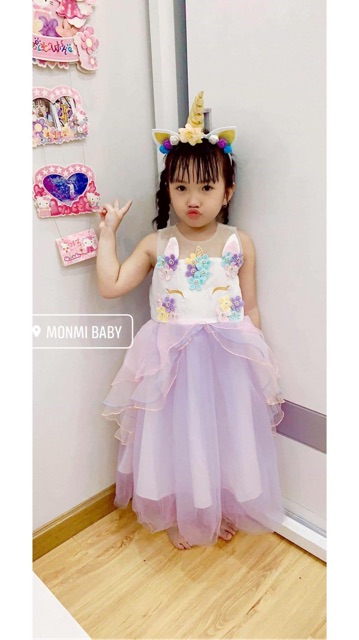 ĐẦM CÔNG CHÚA UNICORN - LITTLE PONY LOẠI 1 CHO BÉ GÁI 13-30KG