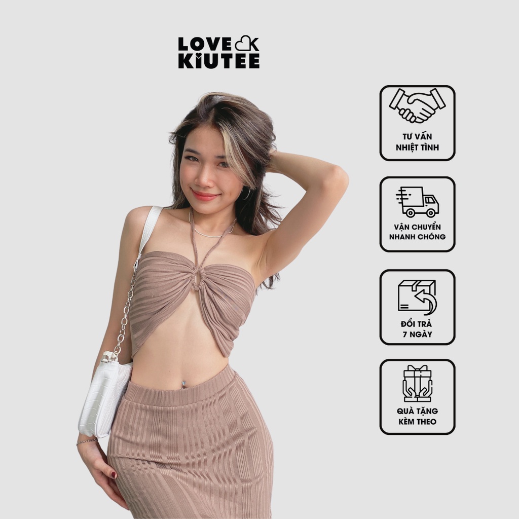 Áo ống ngắn kiểu cột dây cổ Dreamer Tube Top vải co dãn nhiều LOVEKIUTEE