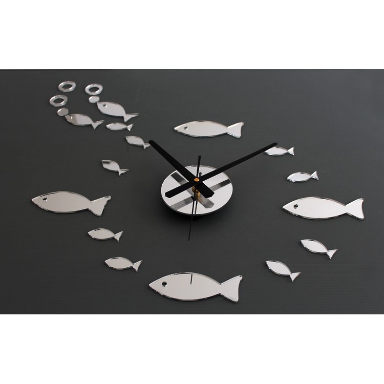 Đồng hồ dán tường DIY con cá