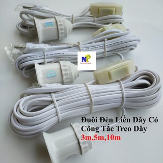 [CONIP] Đuôi Đèn Liền Dây Có Công Tắc Treo Dây 3m,5m,10m