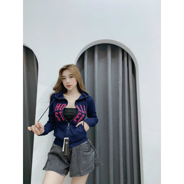 Áo khoác HOLISTER chữ thêu chất đẹp thun gân nhuyễn