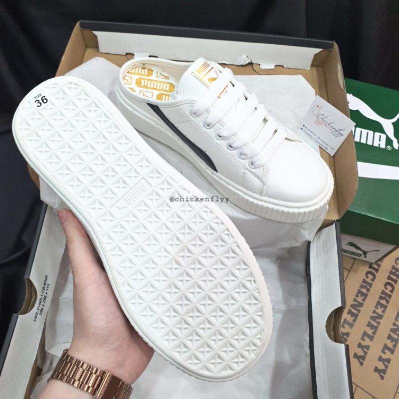 Giày dép PM TRẮNG VẠCH ĐEN ĐẠP GÓT fenty