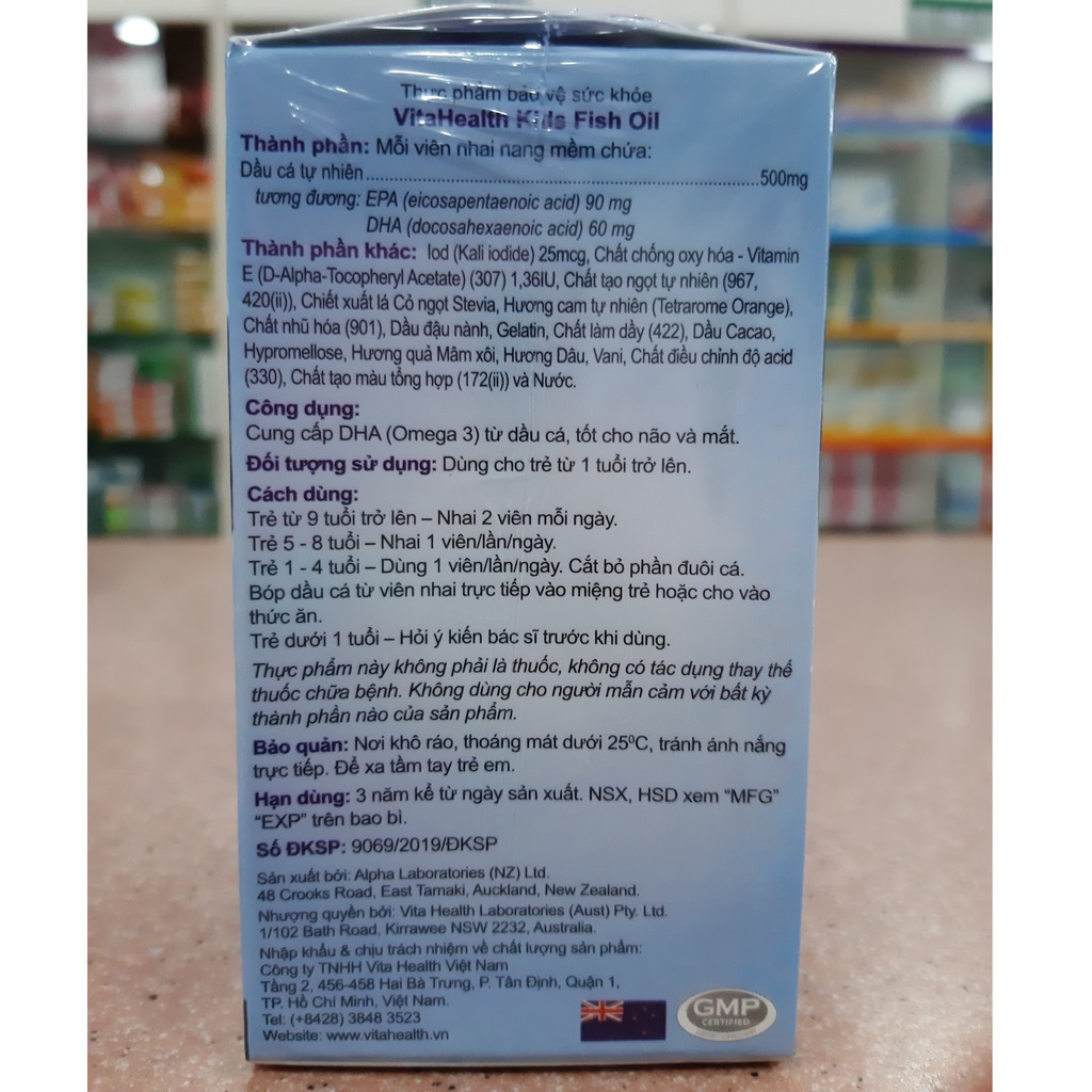 Dầu cá không mùi tanh cho trẻ em VitaHealth Kids Fish Oil