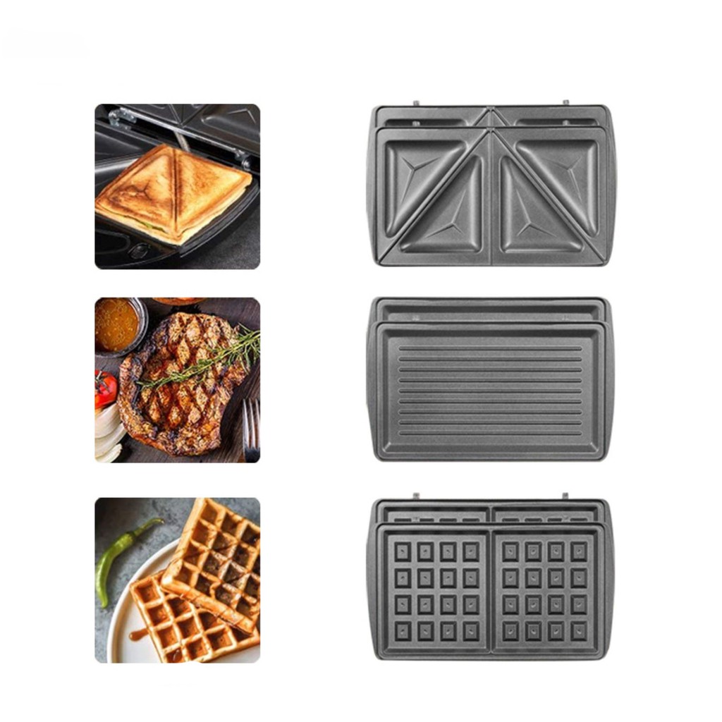 Máy nướng bánh sandwich, hotdog, waffle Chính Hãng Sokany - 3 trong 1