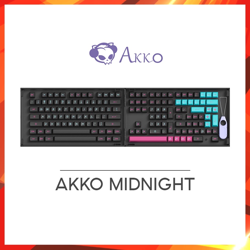 [Mã ELHAMS5 giảm 6% đơn 300K] Set keycap AKKO Midnight (PBT Double-Shot/ASA profile/158 nút)
