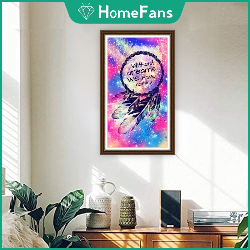 Bộ Tranh Đính Đá 5D Tự Làm Hình Dreamcatcher Không Có Khung 30x50cm