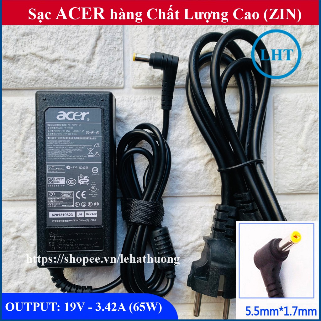 [SẠC ZIN] Sạc Laptop Acer 19V – 3.42A – 65W (Hàng Chất Lượng Cao)