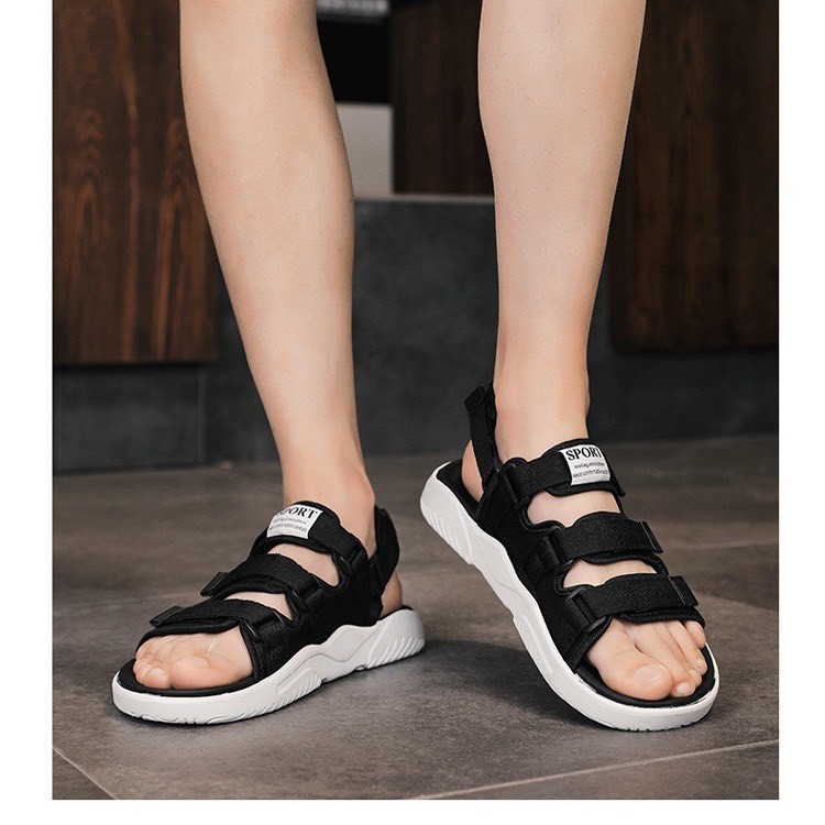 Sandal nữ nam Đế lượn 3 quai cao cấp 𝑭𝑹𝑬𝑬𝑺𝑯𝑰𝑷 - Dép quai hậu Đế Lượn học sinh mới về 2021