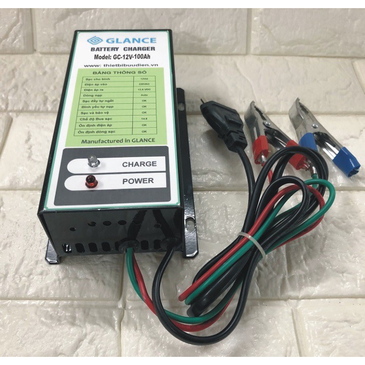 Máy nạp ắc quy tự động GLANCE GC12V-100Ah