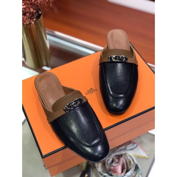 Giày sục nữ thương hiệu Hermes HM mẫu mới 2021 da thật cao cấp