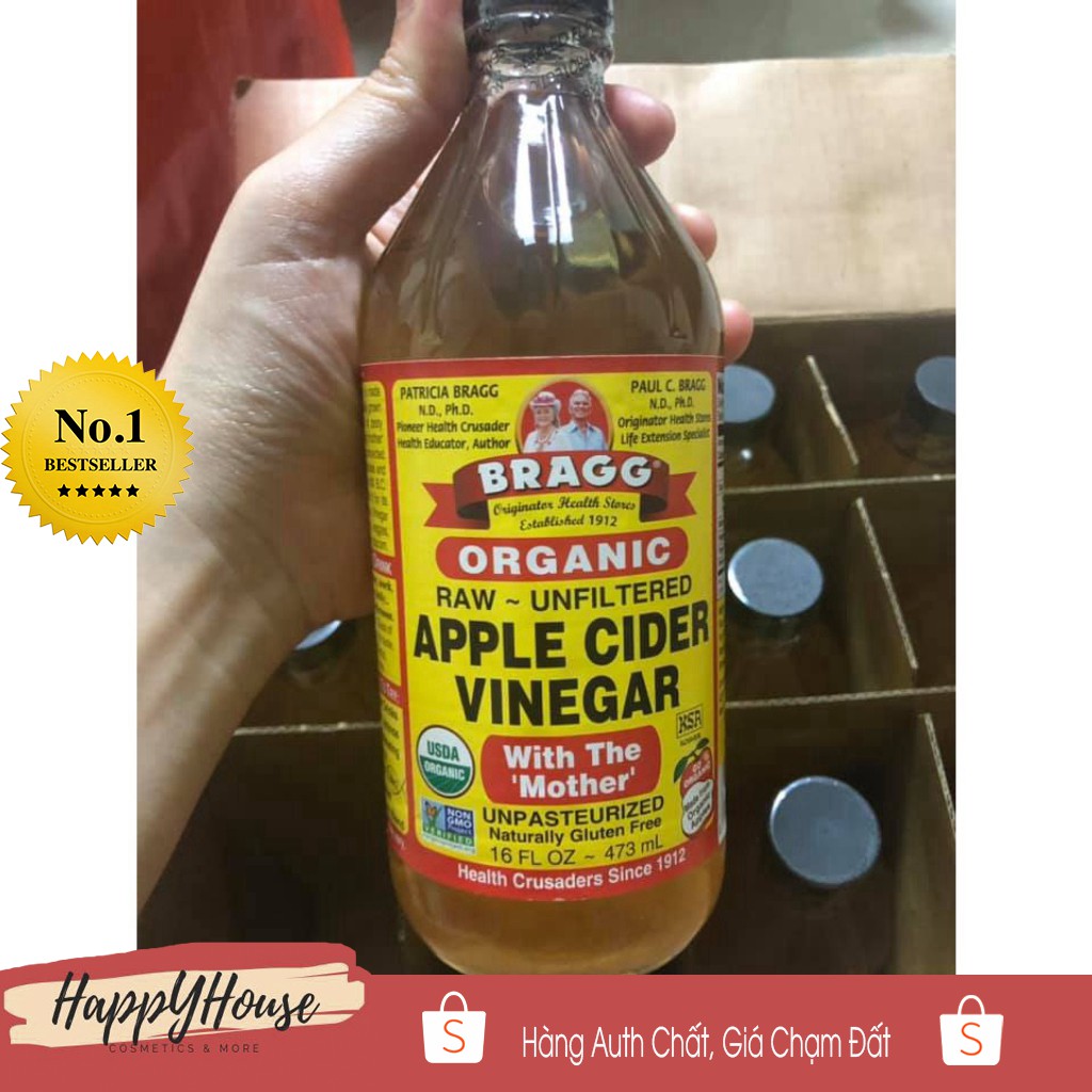 Giấm Táo Hữu Cơ Bragg - Hàng Mỹ- Dấm táo hữu cơ Bragg