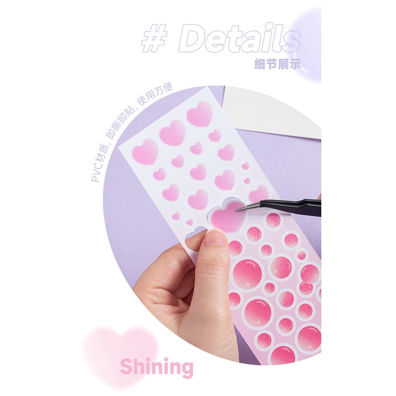 Sticker trang trí toploader trái tim - Be Tiny Stationery