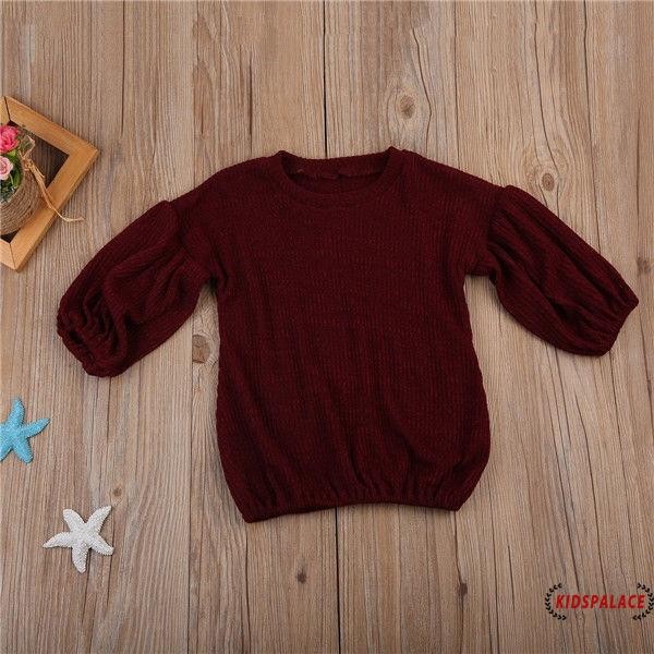 Áo sweater len tay dài phong cách thời trang ấm áp cho bé