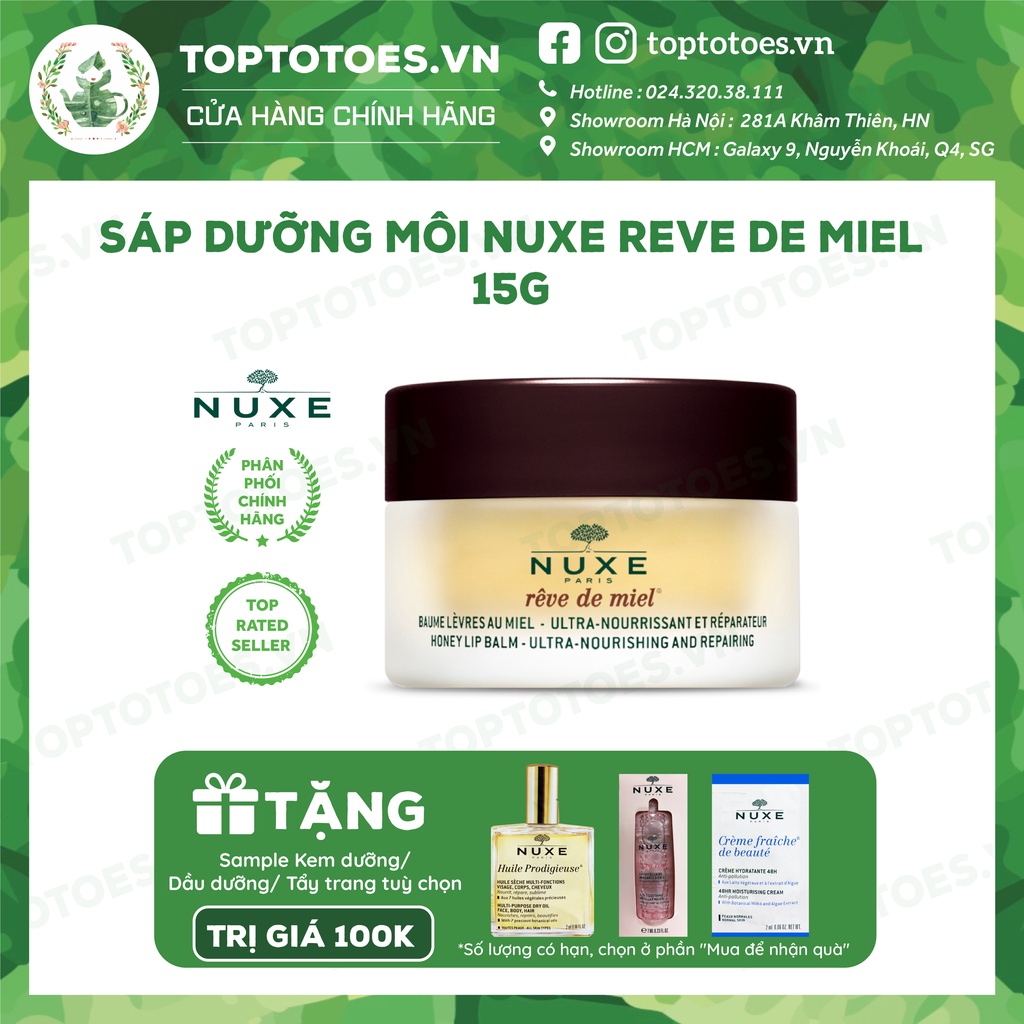 Sáp dưỡng môi dạng hũ Nuxe Reve De Miel - 15g [NHẬP KHẨU CHÍNH HÃNG 100%]