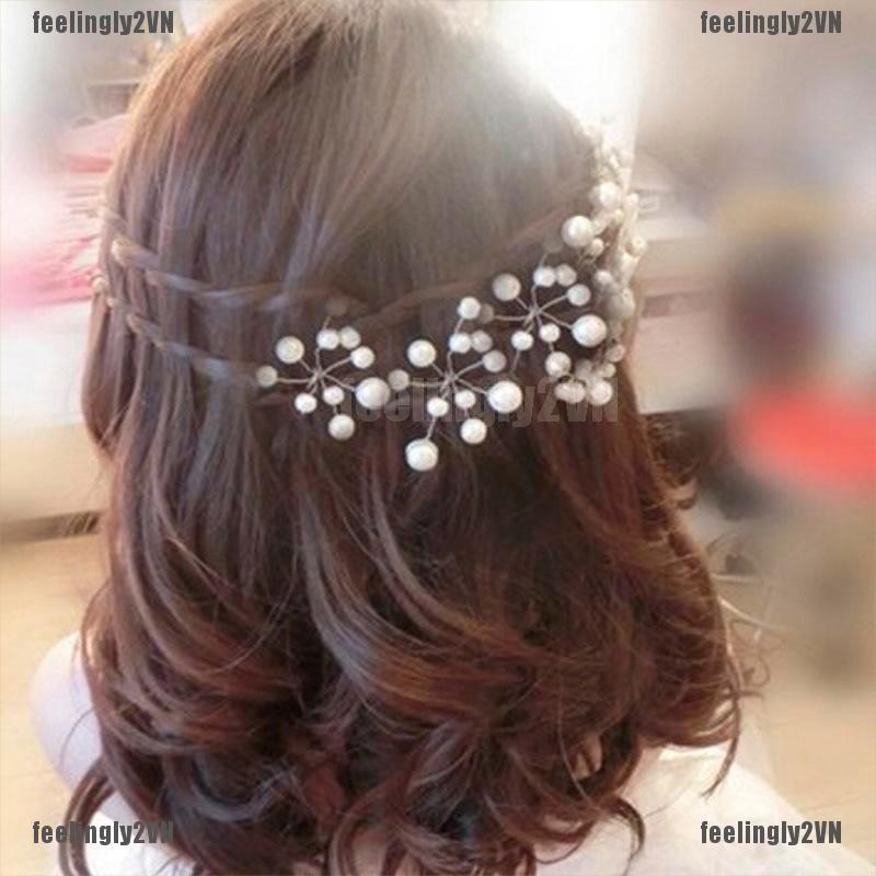 Trâm cài tóc phối hình hoa đính ngọc trai thanh lịch cho nữ