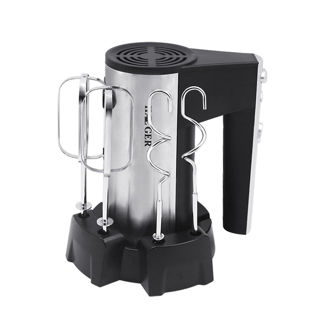 Máy đánh trứng, trộn bột cầm tay HAEGER Turbo công suất 450W, kèm chân đế cắm que và máy