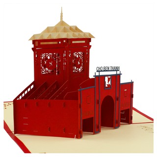 Thiệp 3D CHợ Bến Thành - Thiệp thành phó Hồ Chí Minh