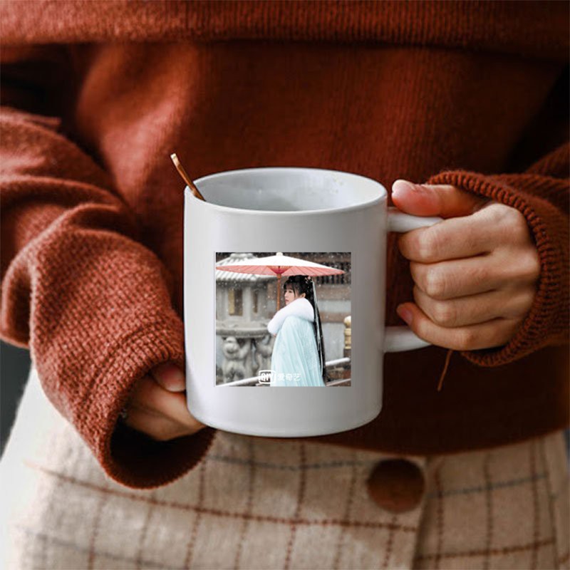 Cốc sứ trắng in hình CHÂU SINH NHƯ CỐ Nhậm Gia Luân Bạch Lộc phim cổ trang hoa ngữ