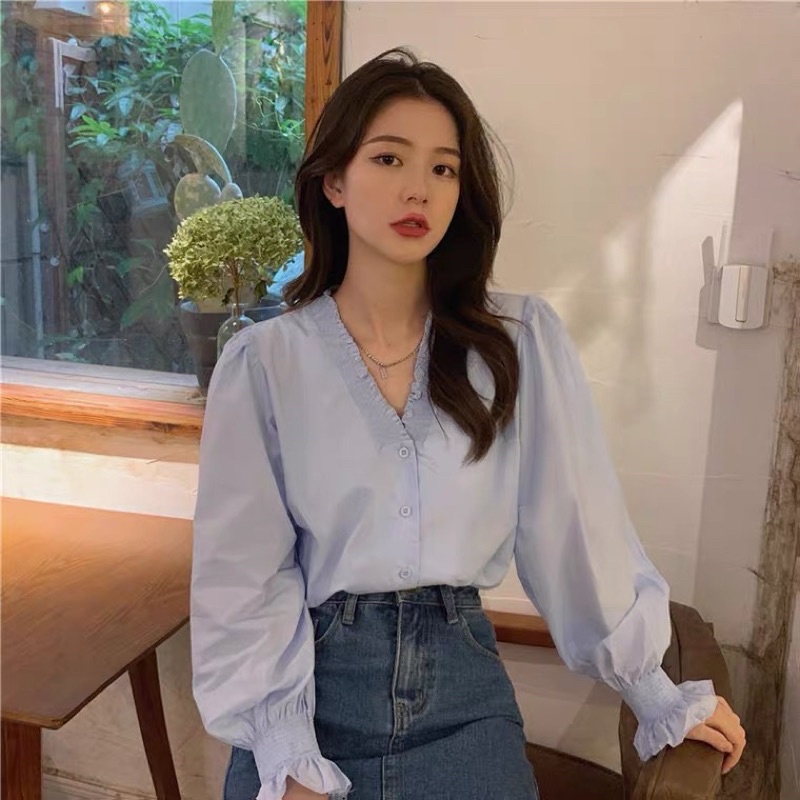 Sơmi  trơn tay bo chun vitaget