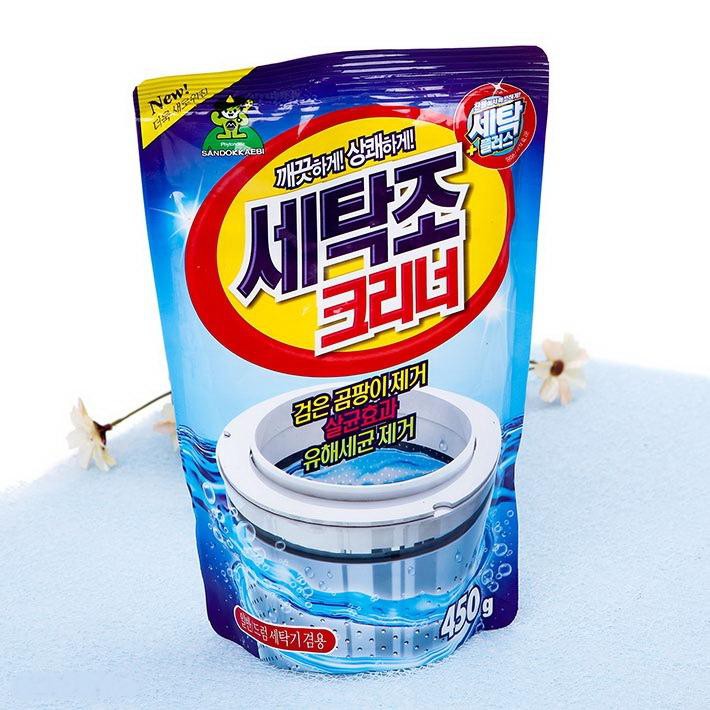Bột tẩy lồng máy giặt Hàn Quốc 450g - Bột tẩy lồng vệ sinh máy giặt Sandokkaebi