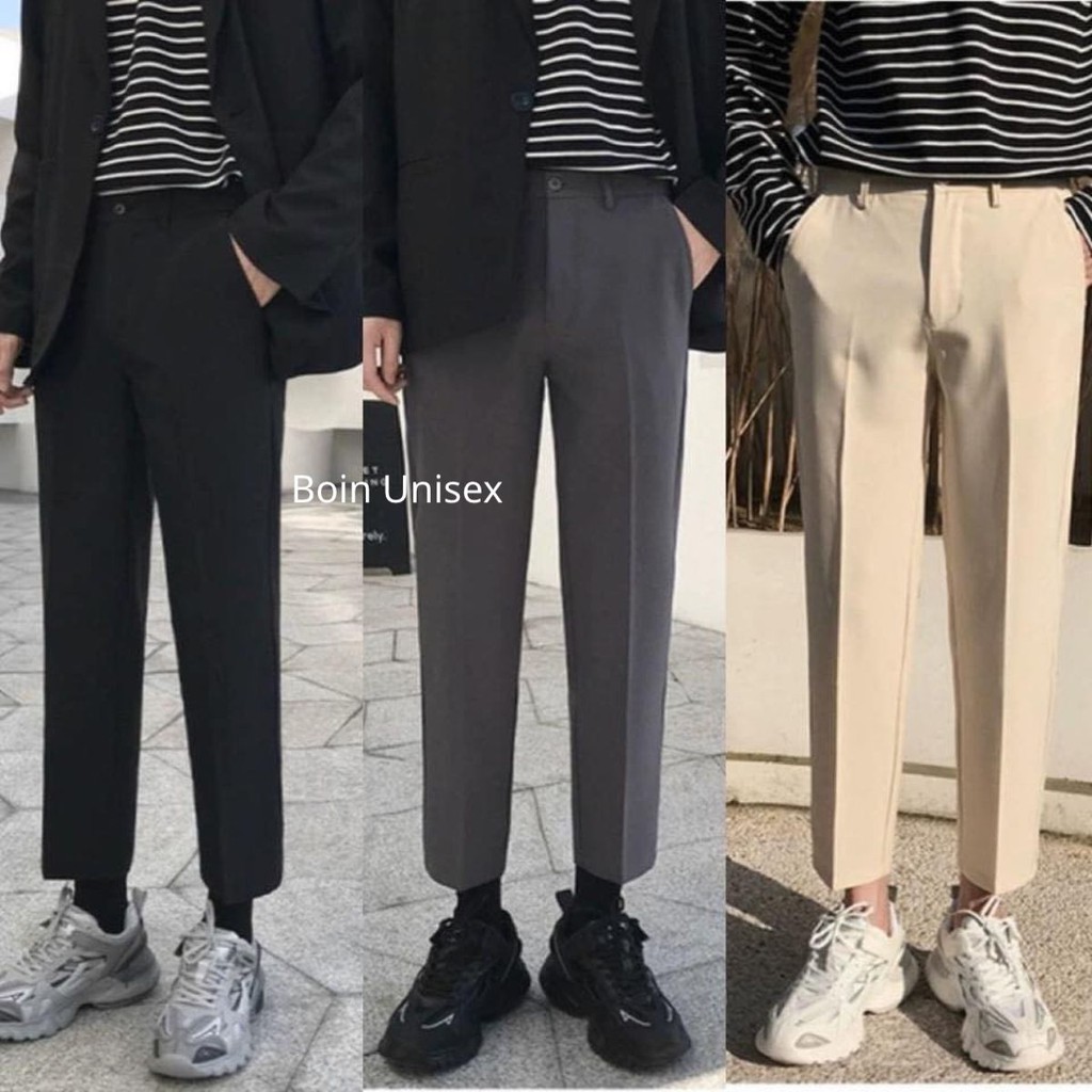 Quần Tây baggy màu BE/TRẮNG/ĐEN/XÁM form nam nữ unisex ❤️/FREESHIP 99K