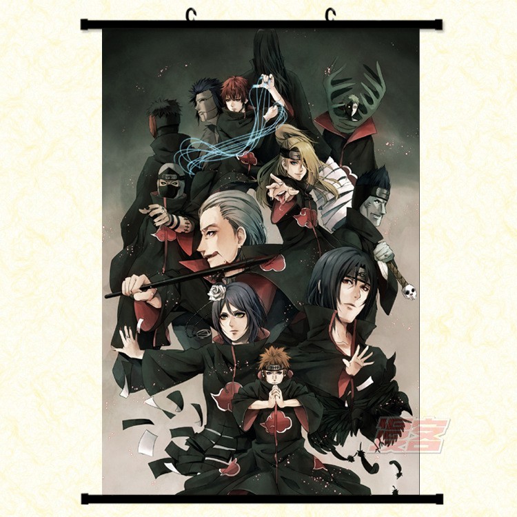 Poster vải anime Akatsuki 30x45 - Naruto - tranh vải