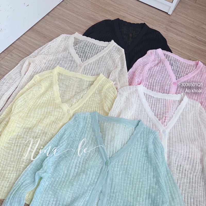 Áo khoác Len mỏng 1 nút gân nổi s TT3006