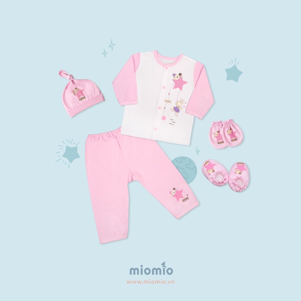 Set Đồ Sơ Sinh 5 Món Dài MIOMIO, In Hình Dễ Thương Cho Bé Trai Bé Gái (Từ 1-3 tháng)