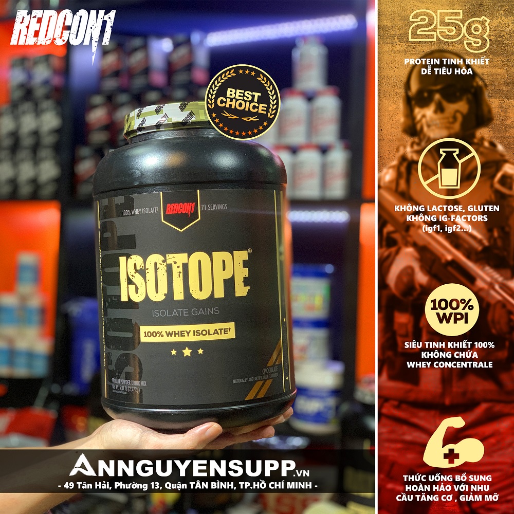 REDCON1 ISOTOPE 100% ISOLATE SIÊU TINH KHIẾT SỮA TĂNG CƠ GIẢM MỠ