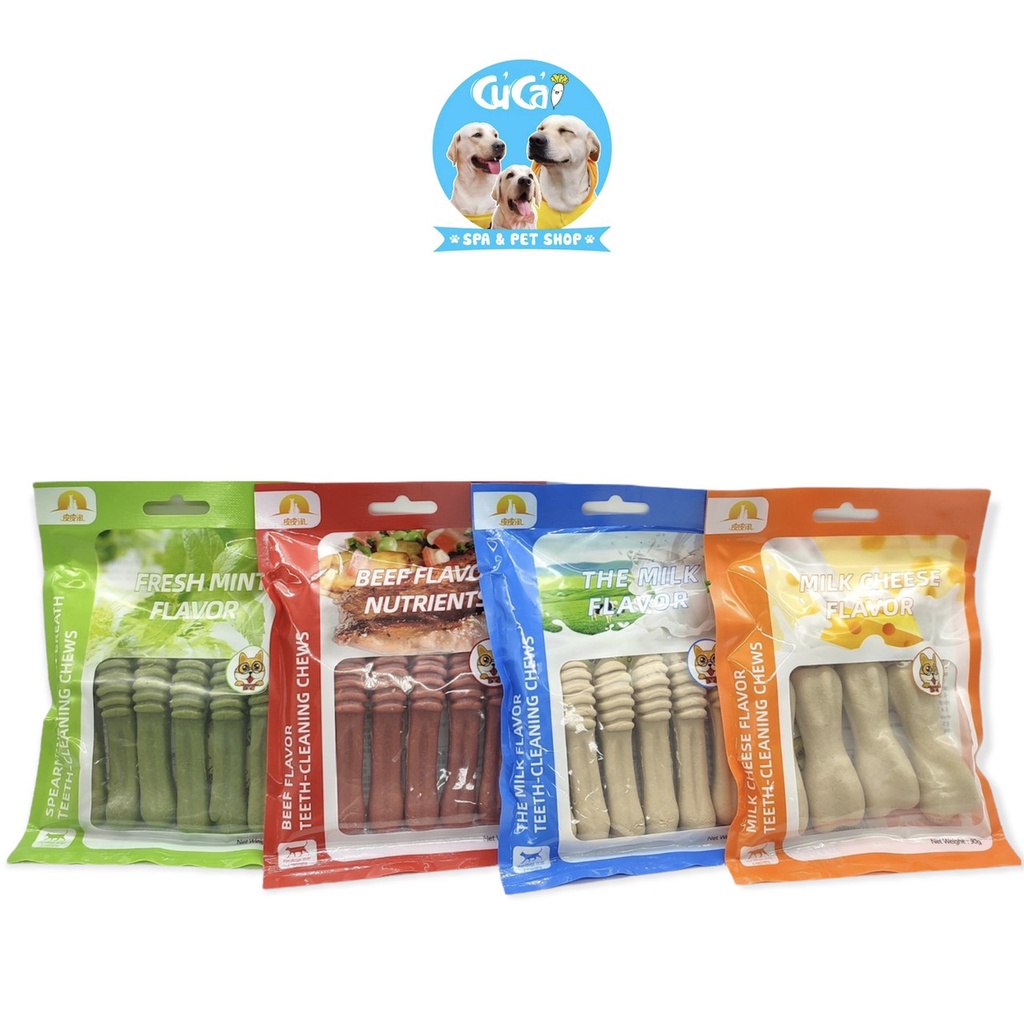 Xương gặm bàn chải sạch răng 90g cho chó, xương cho chó gặm giúp chắc khỏe răng và bổ sung canxi - Củ Cải Pet Shop