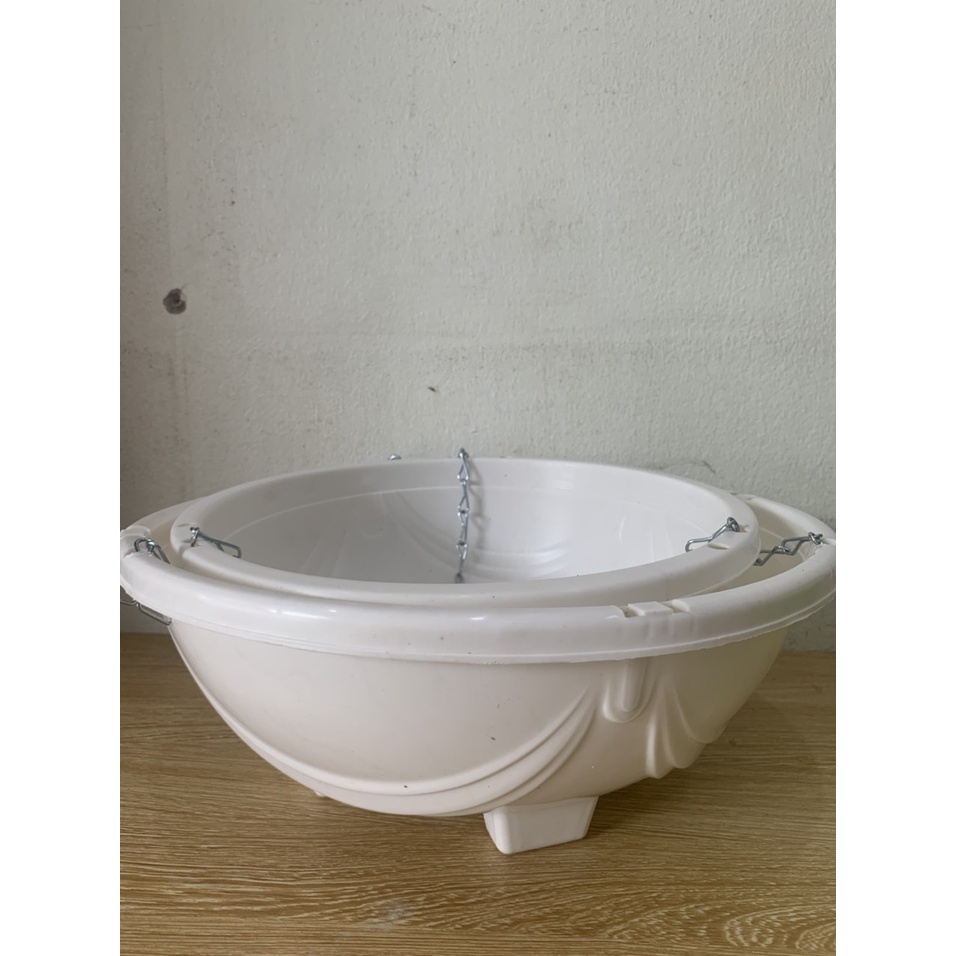 Chậu chảo kèm dây xích 2 size chất liệu dày dặn, treo ban công, sân vườn