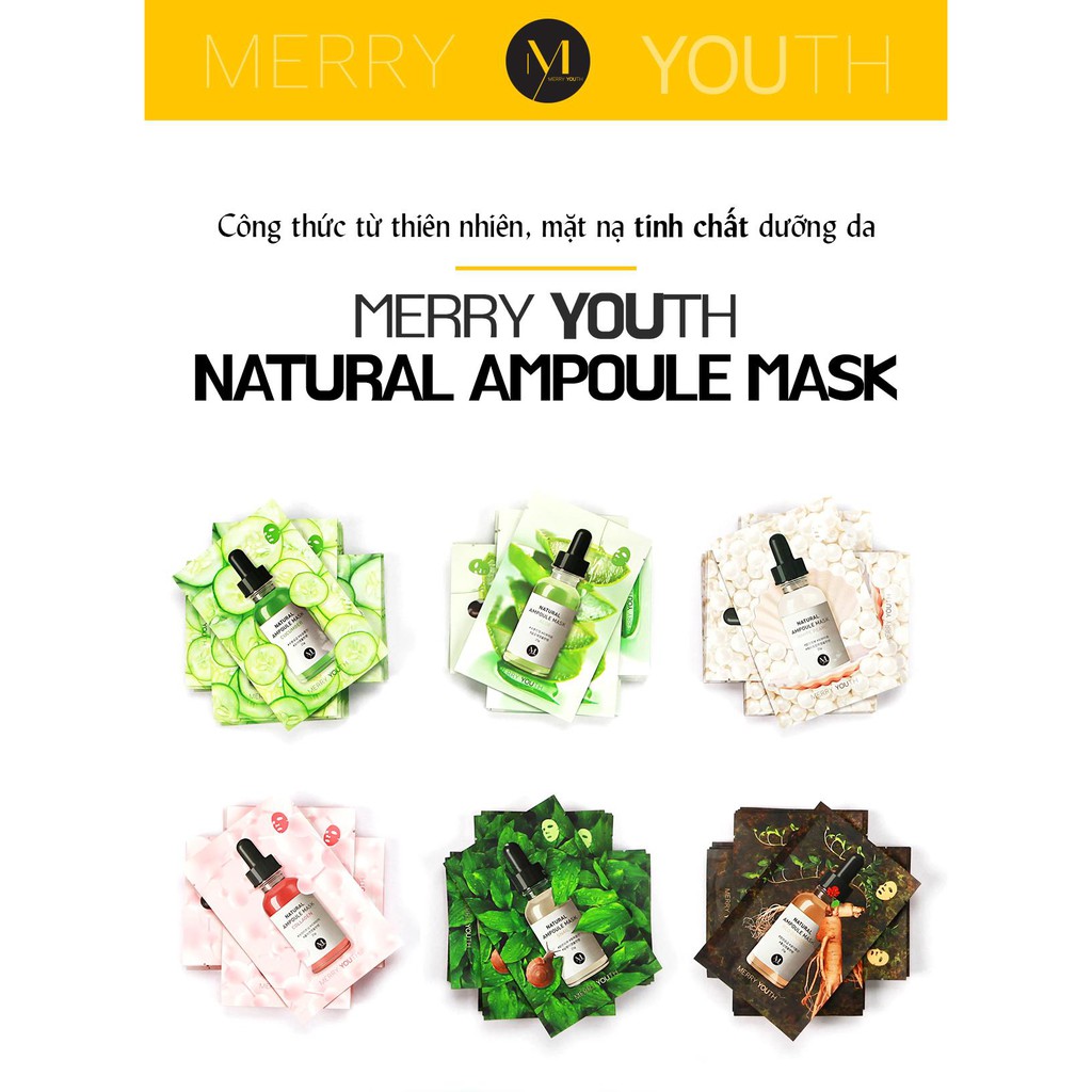 Mặt Nạ Dưỡng Da Thiên Nhiên Merry Youth Natural Ampoule Giúp Trẻ Hóa, Làm Da Mịn Màng