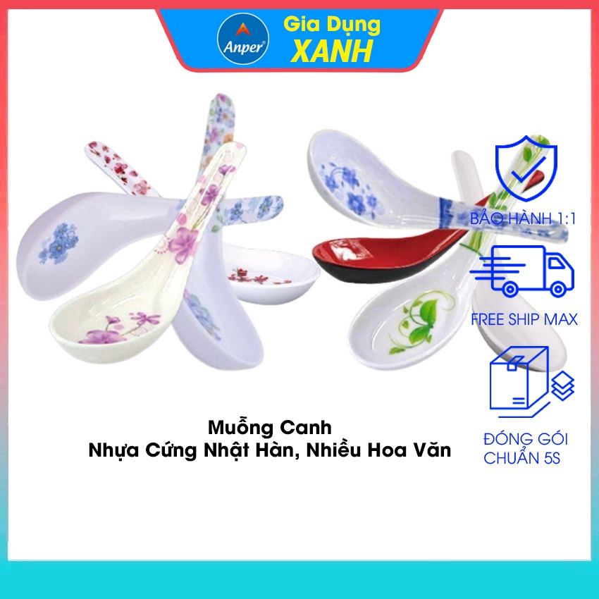 Muỗng nhựa melamine ANPER ăn canh 14 và 21 cm  nhật hàn dùng cho gia đình và nhà hàng sang trọng