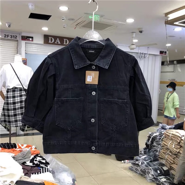 Áo khoác jean tay bồng lửng siêu hot