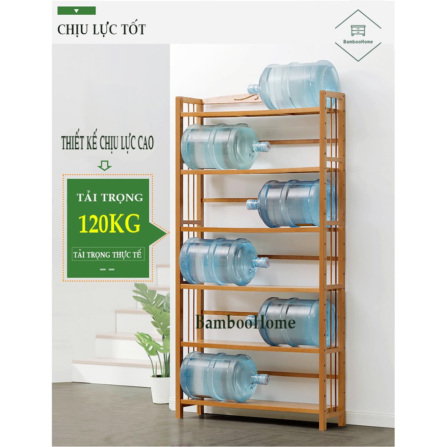 Kệ giá sách đa năng 3 4 5 6 tầng gỗ tre tự nhiên tủ sách cho bé học sinh và người lớn để phòng ngủ phòng khách văn phòng